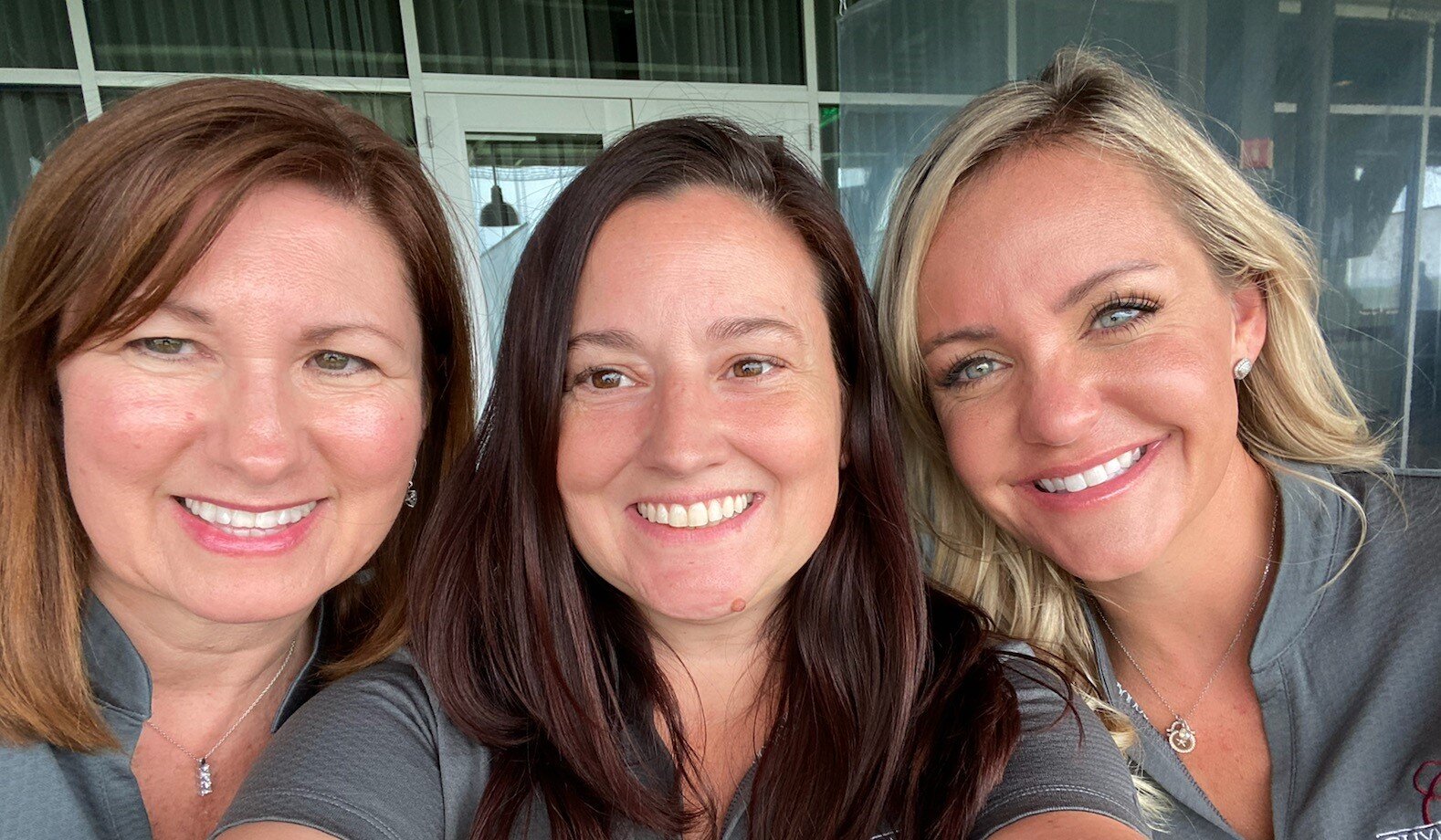 Iveta, Alison, and Amber at Teambuilding, September 2020